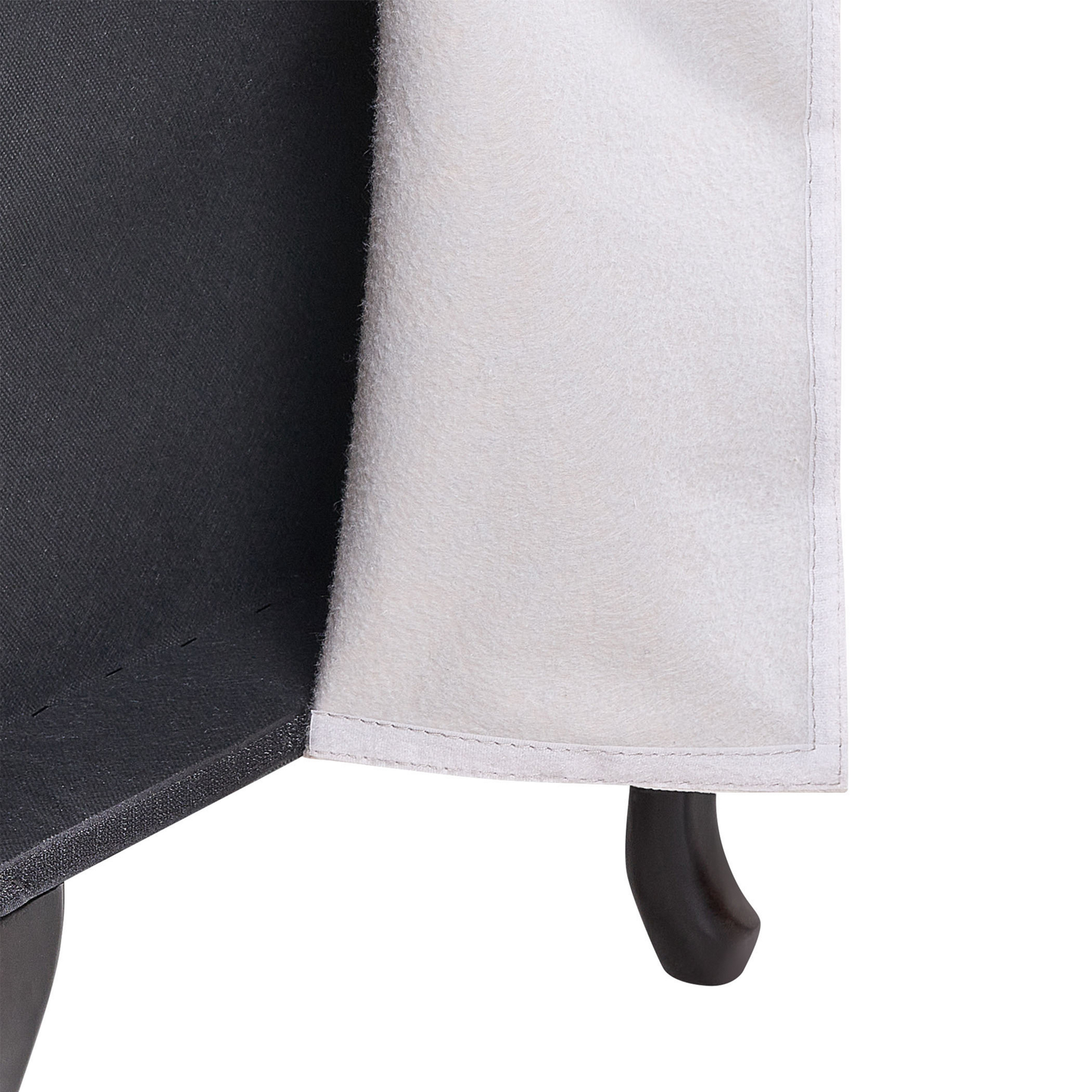 Chaiselongue Samtstoff hellgrau mit Bettkasten linksseitig PESSAC