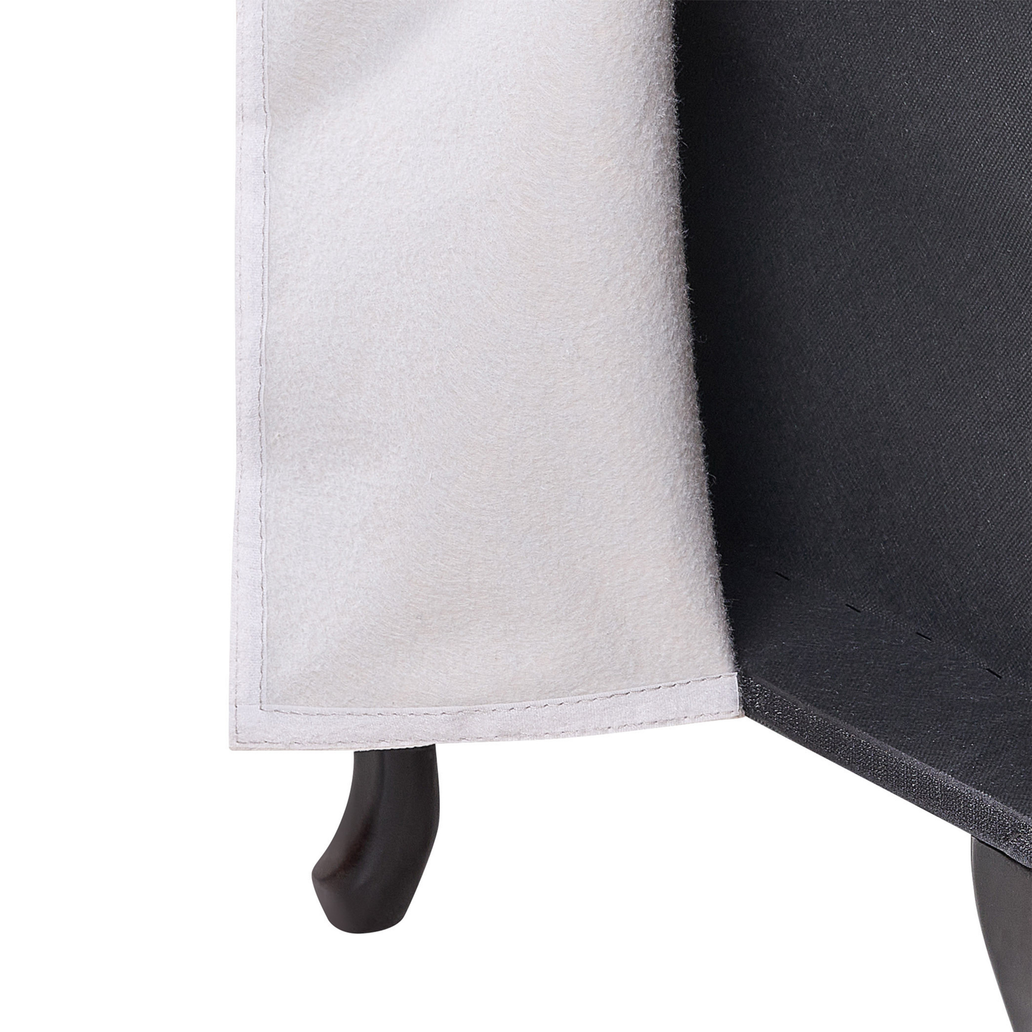 Chaiselongue Samtstoff dunkelgrau mit Bettkasten rechtsseitig PESSAC