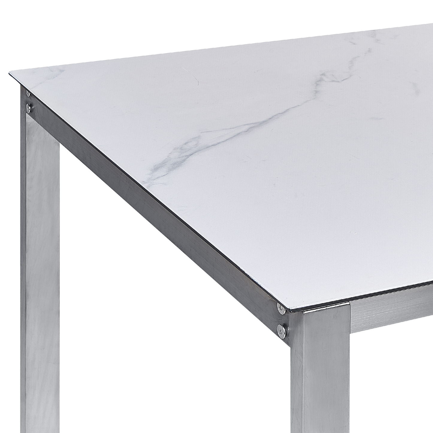 Gartentisch COSOLETO 180 cm 90 cm Marmor Optik Glas Weiss
