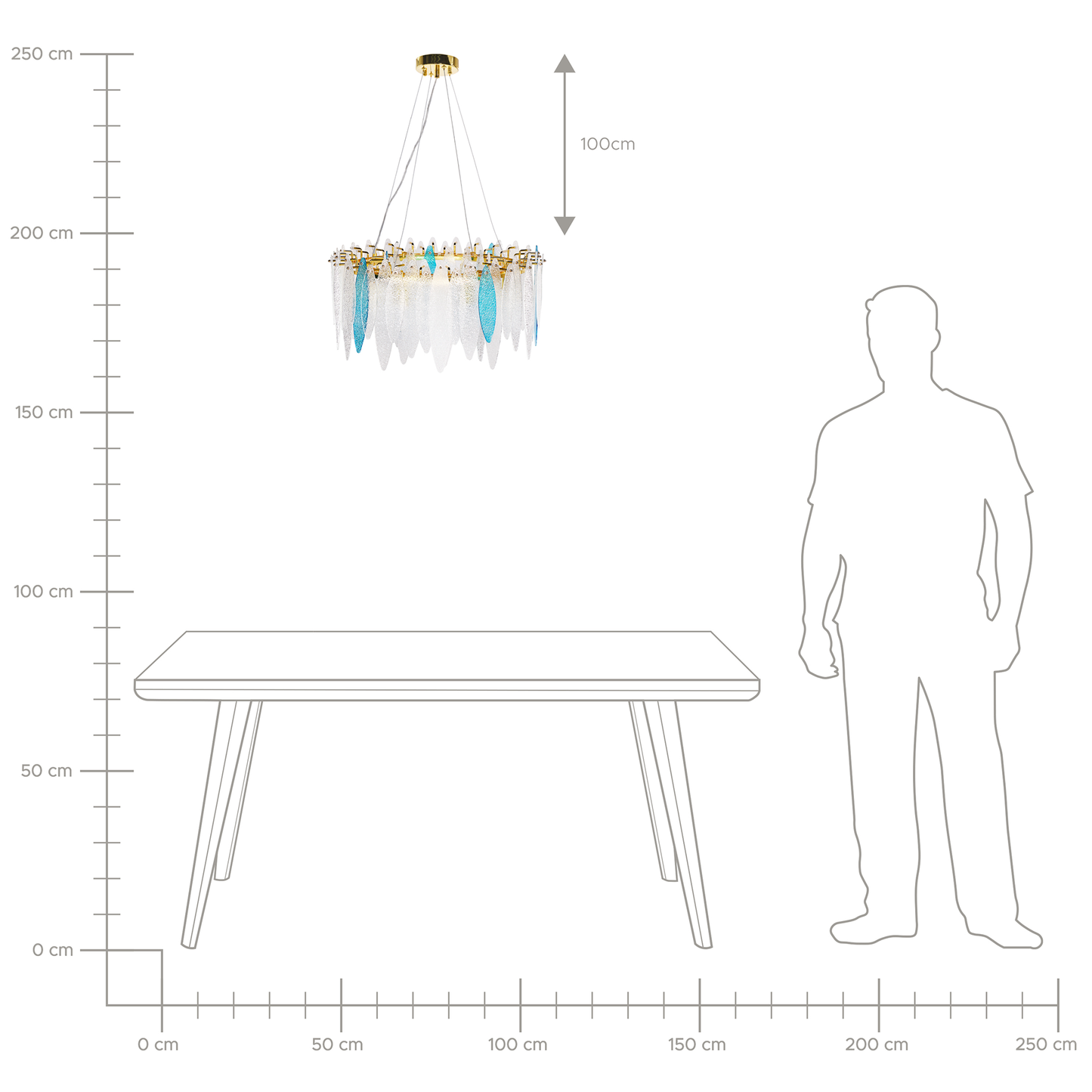 Kronleuchter MALACCA Glas Bunt