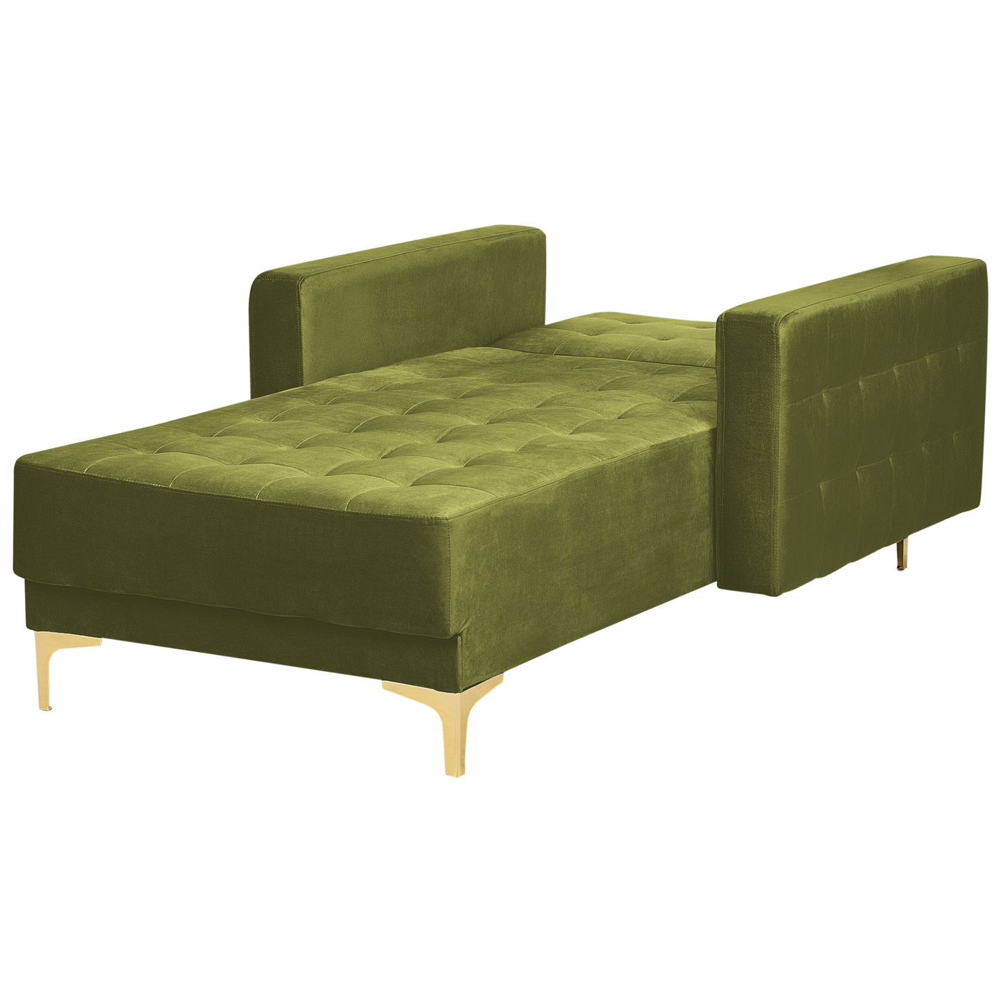 Chaiselongue Samtstoff grün / gold ABERDEEN