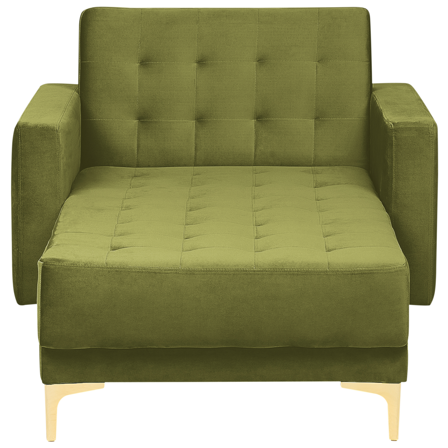 Chaiselongue Samtstoff grün / gold ABERDEEN