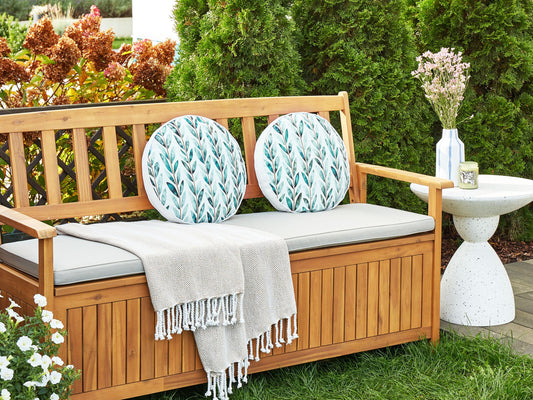 Gartenkissen 2er Set LOANO Pflanzenmuster 40 x 40 cm Grün