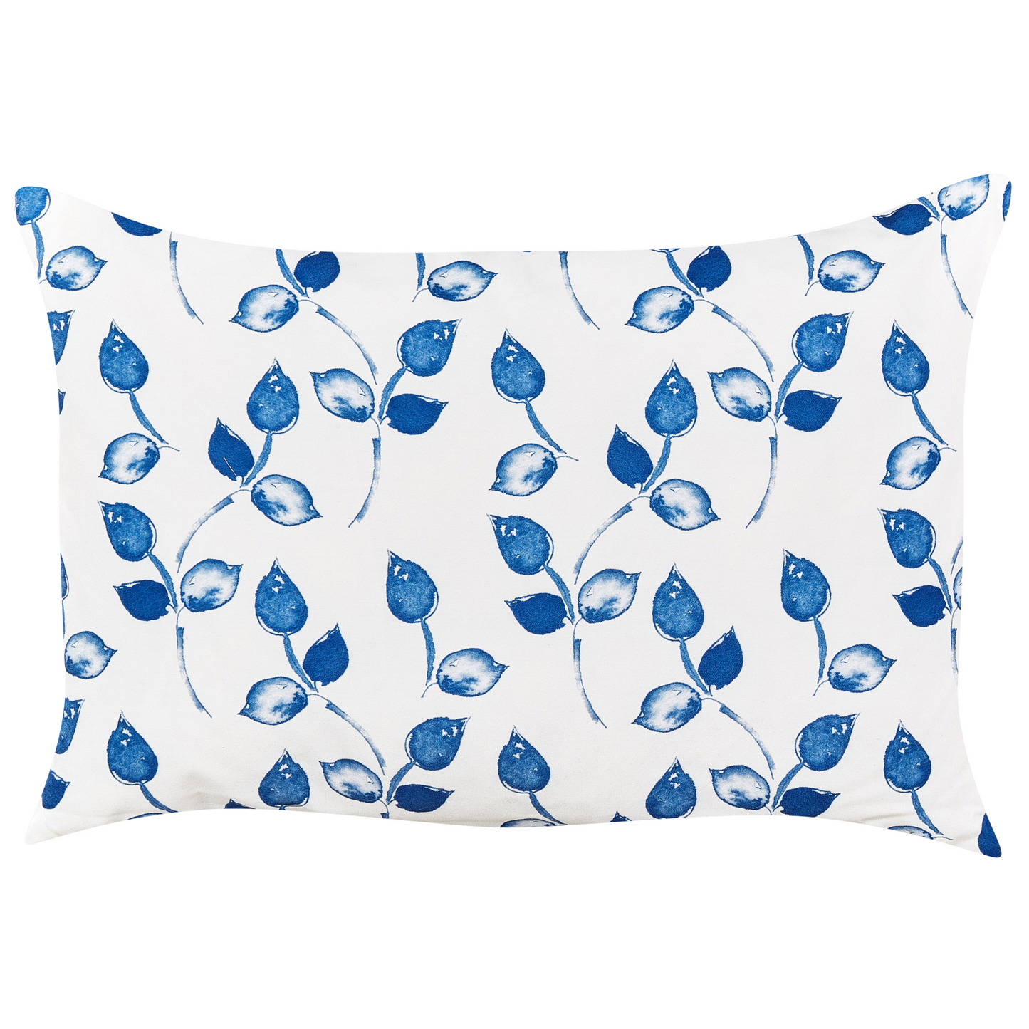 Gartenkissen 2er Set TORBORA Pflanzenmuster 40 x 60 cm Weiss Blau