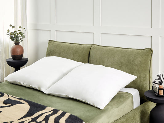 Kissen 2er Set TRIGLAV Niedrig Polyester 80 x 80 cm Weiss