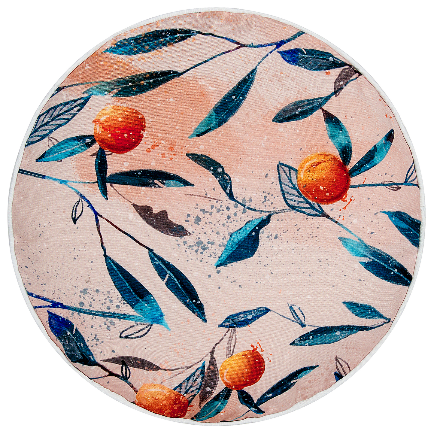 Gartenkissen 2er Set PIALPETTA Pflanzenmuster 40 x 40 cm Orange