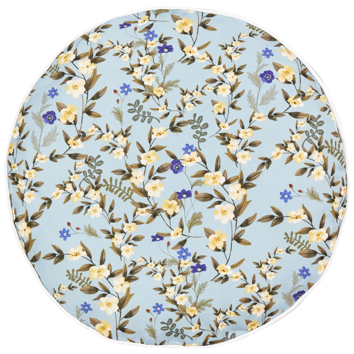 Gartenkissen 2er Set VALLORIA Blumenmuster 40 x 40 cm Hellblau