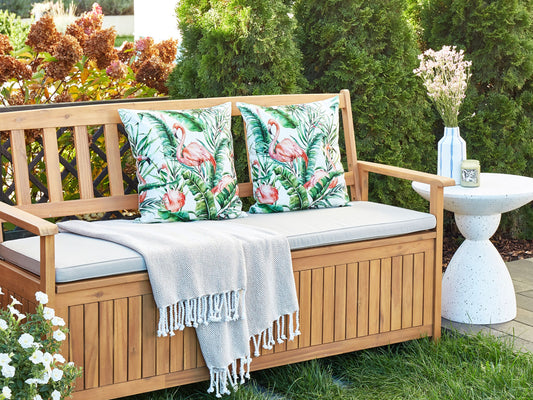 Gartenkissen 2er Set ELLERA Tiermuster 45 x 45 cm Grün