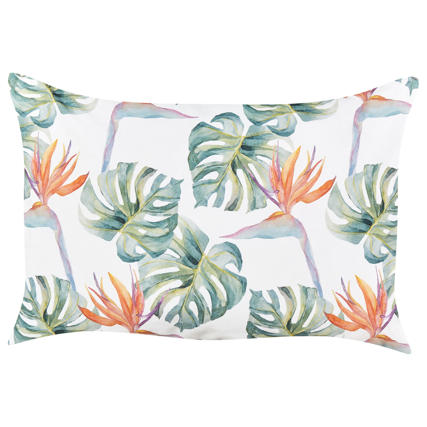 Gartenkissen 2er Set TORRAZZO Pflanzenmuster 40 x 60 cm Weiss