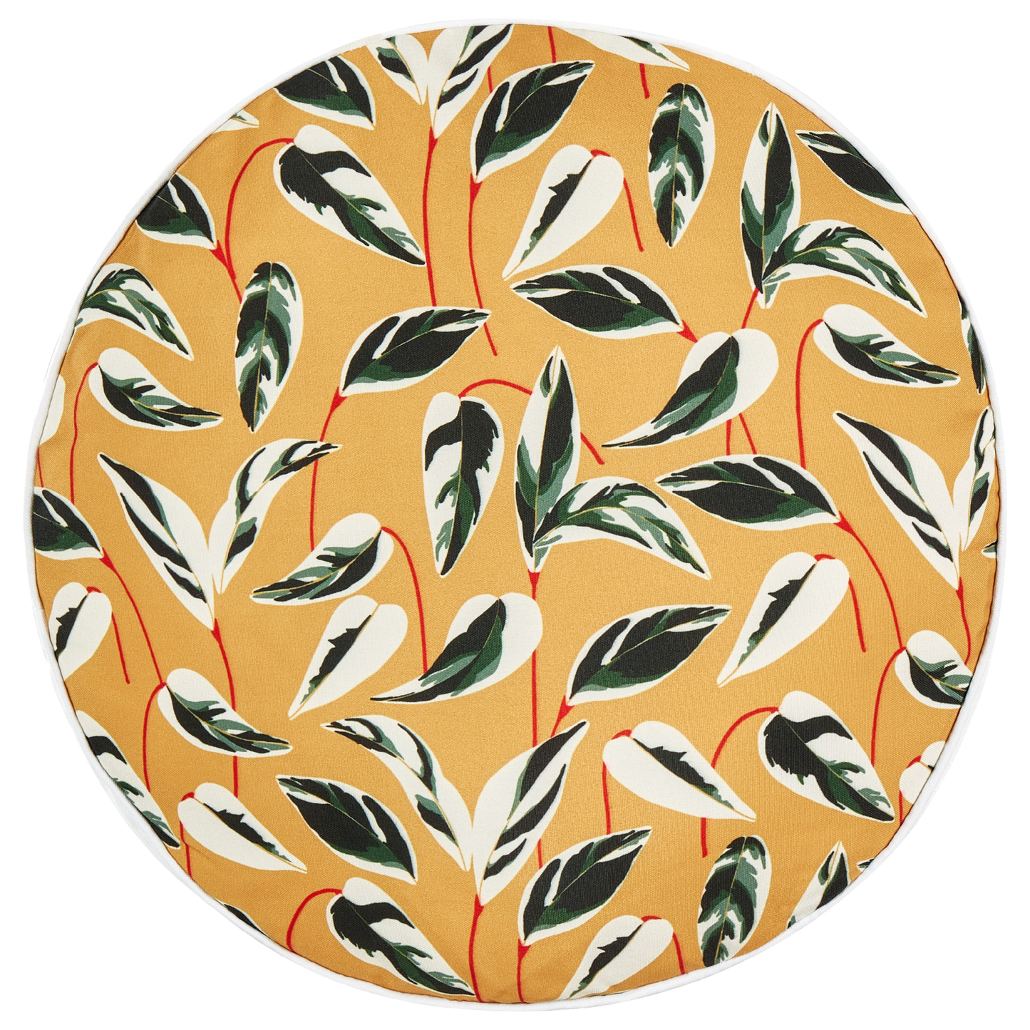 Gartenkissen 2er Set TAGGIA Pflanzenmuster 40 x 40 cm Gelb