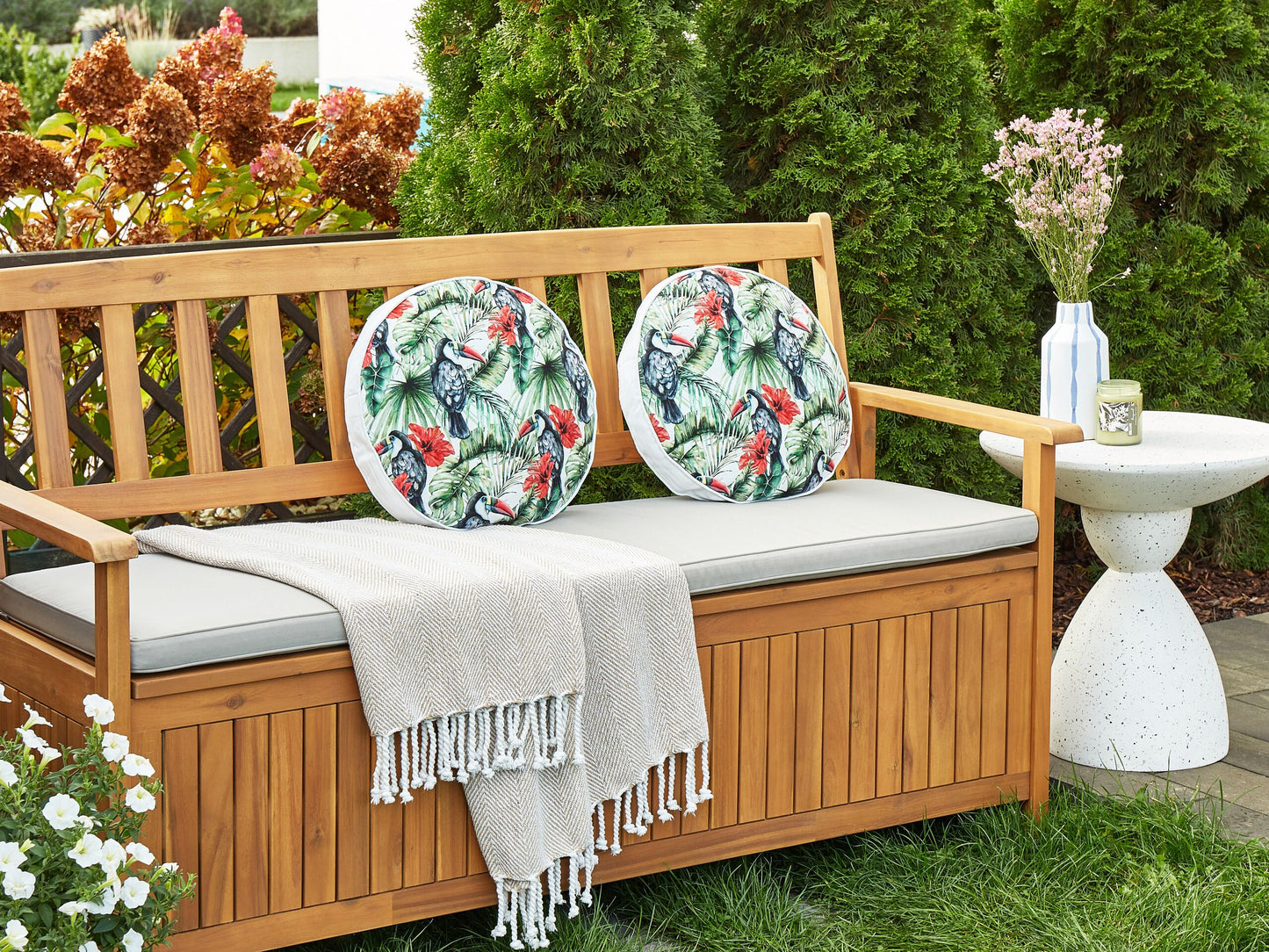 Gartenkissen 2er Set MALLARE Tiermuster 40 x 40 cm Grün
