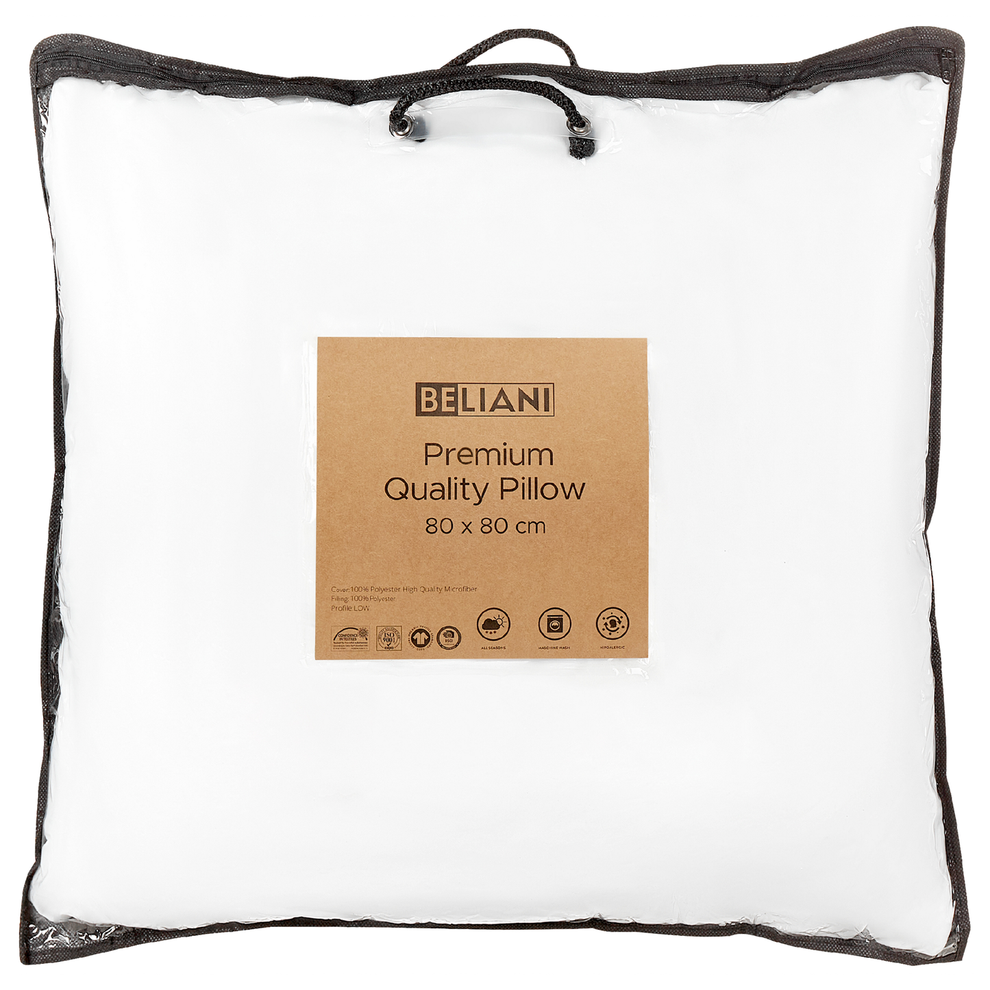 Kopfkissen ERRIGAL Niedrig Mikrofaser 80 x 80 cm Weiss