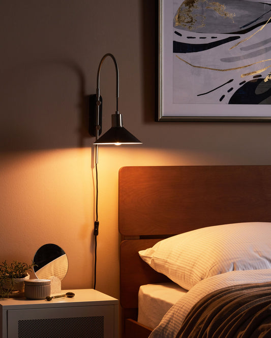 Wandlampe SISSA verstellbar Metall Schwarz