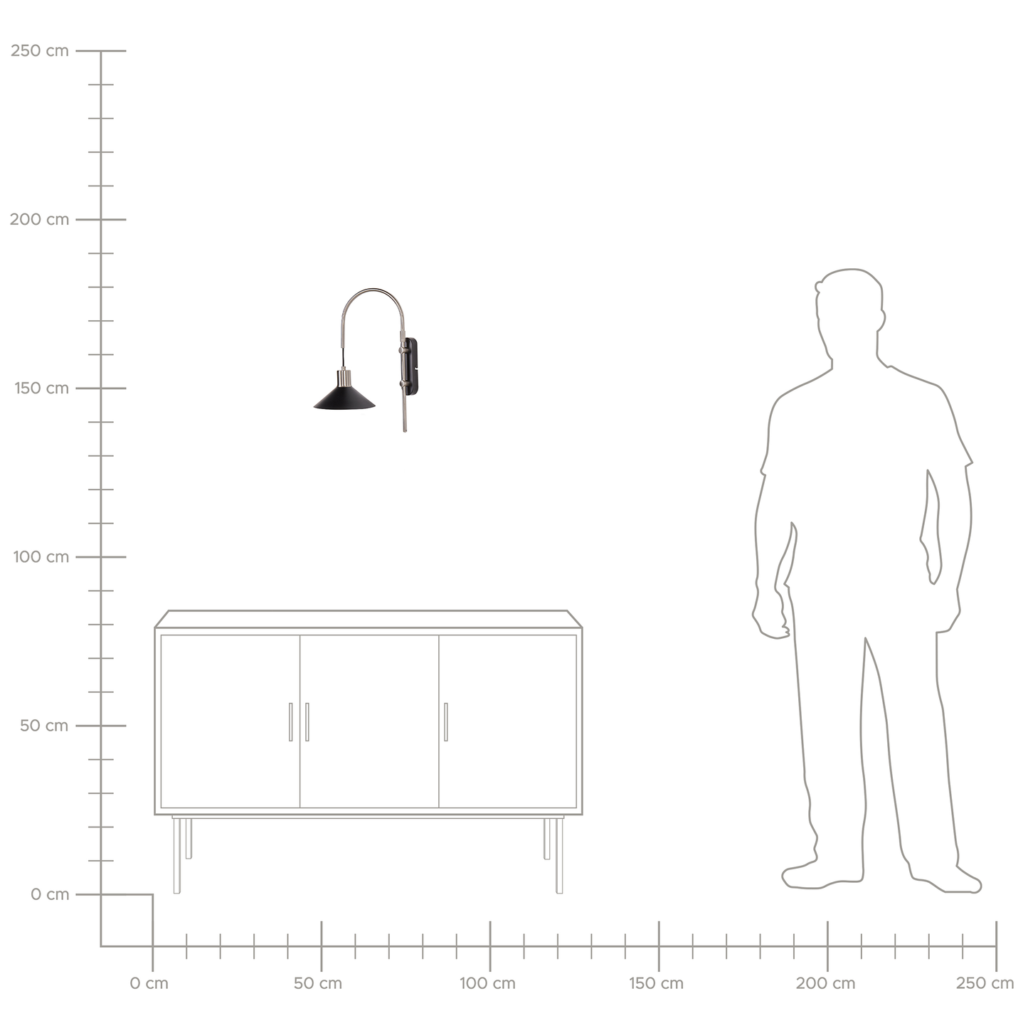 Wandlampe SISSA verstellbar Metall Schwarz