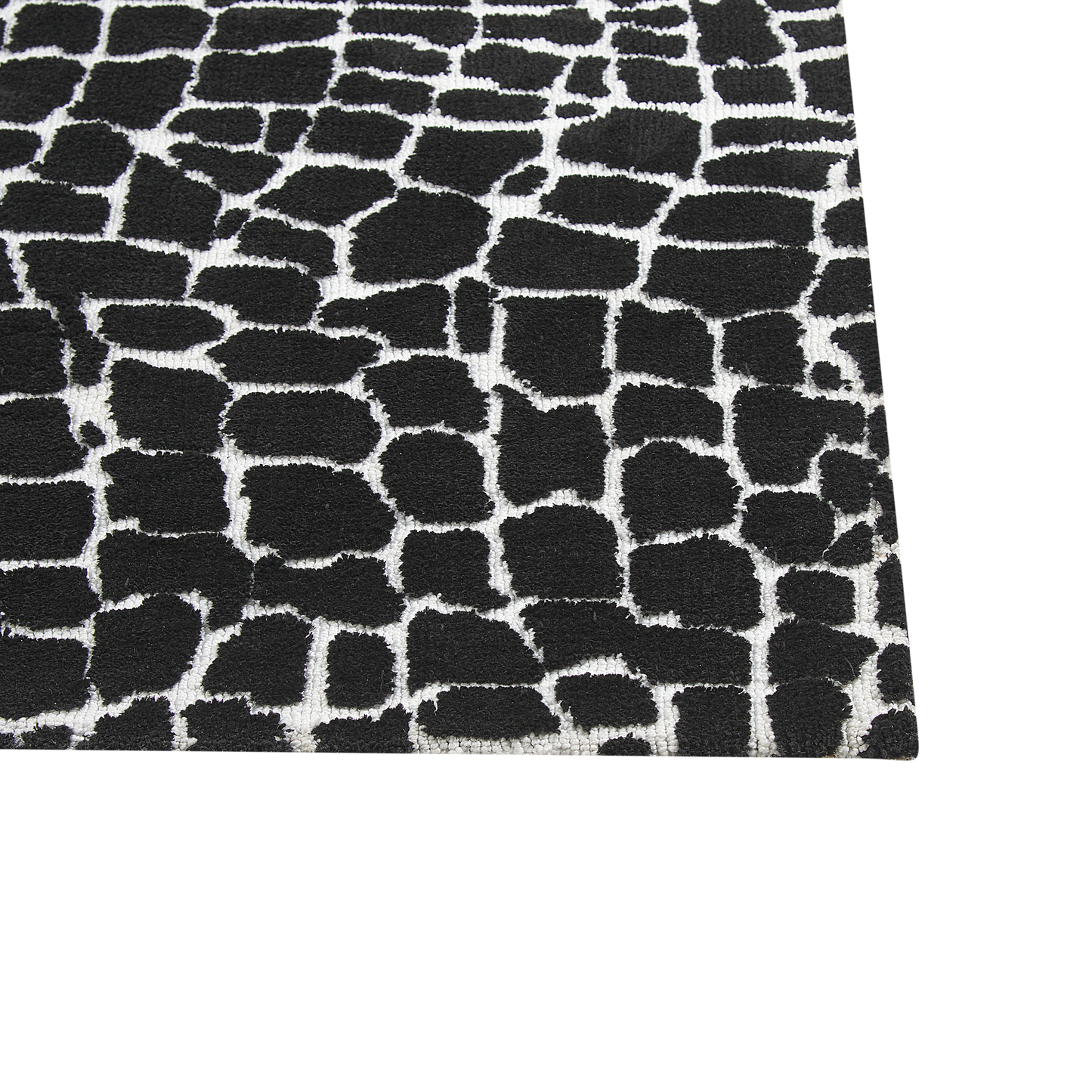 Teppich schwarz / weiss 160 x 230 cm abstraktes Muster Kurzflor PUNGE