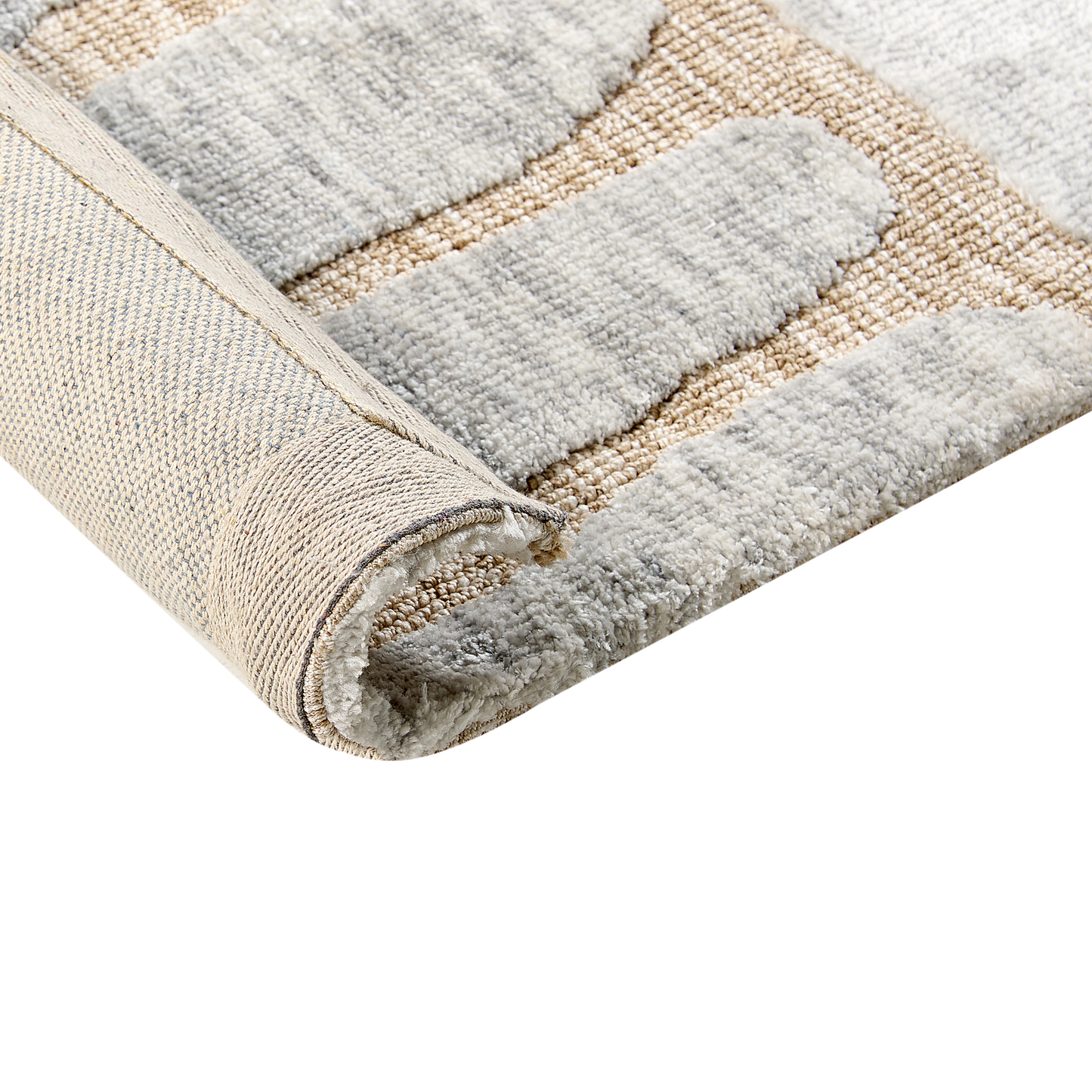 Teppich beige / hellgrau 160 x 230 cm abstraktes Muster MANDAI