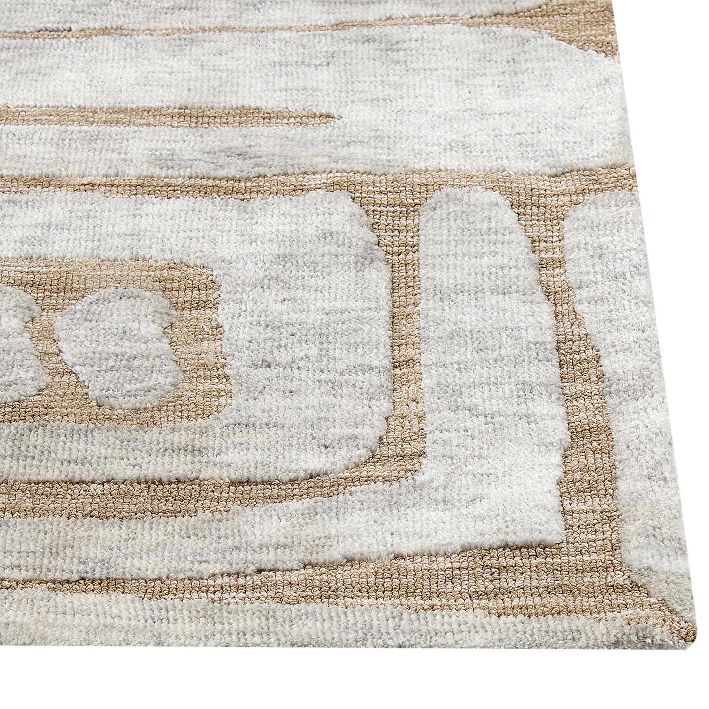 Teppich beige / hellgrau 300 x 400 cm abstraktes Muster MANDAI