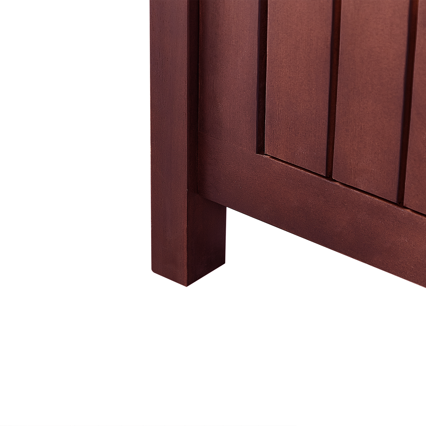 Gartenbank mit Auflage SOVANA 120 cm mit Stauraum Akazienholz Rot