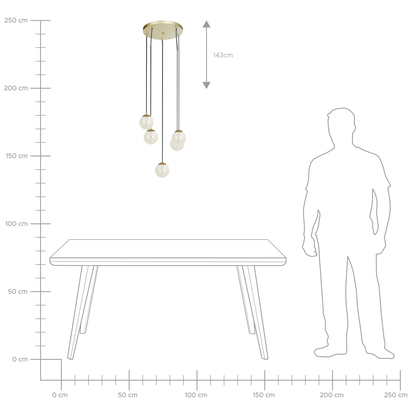 Hängelampe NOEL Glas Gold