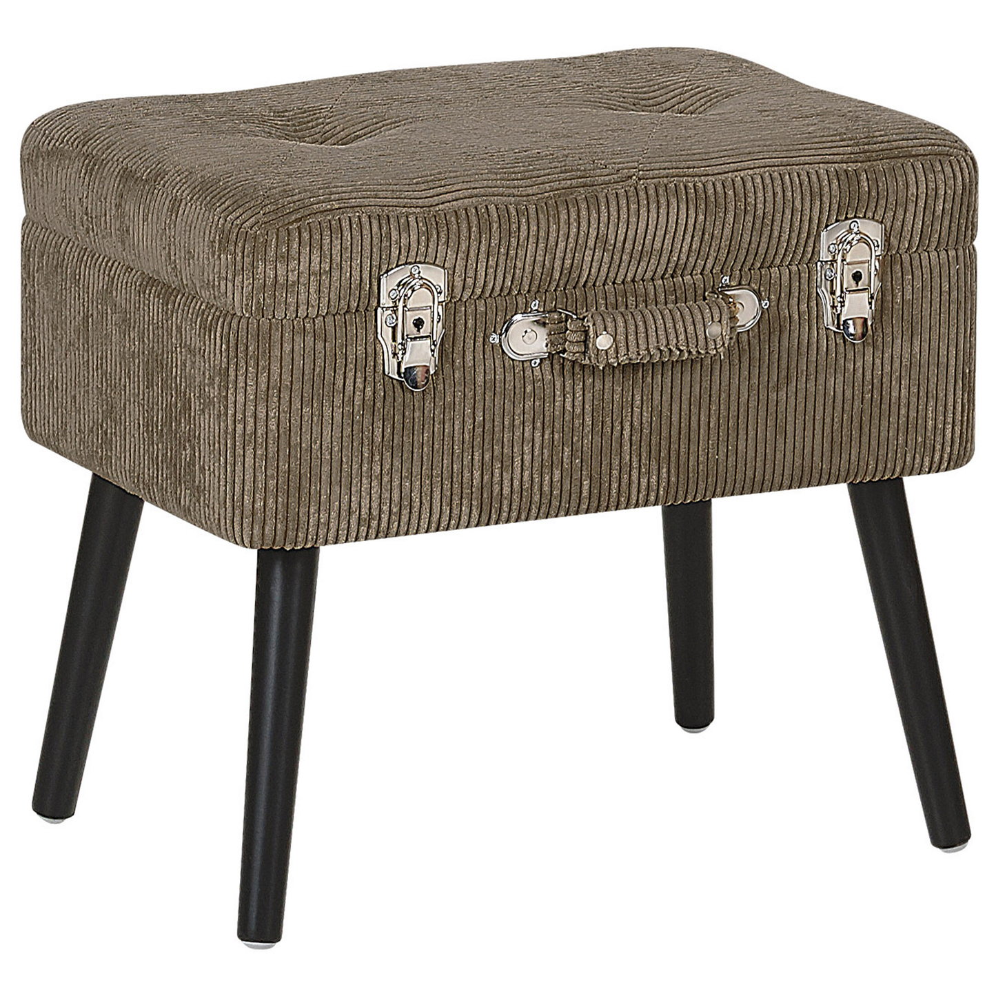Hocker mit Stauraum Cord hellbraun Koffer-Design MALLARD
