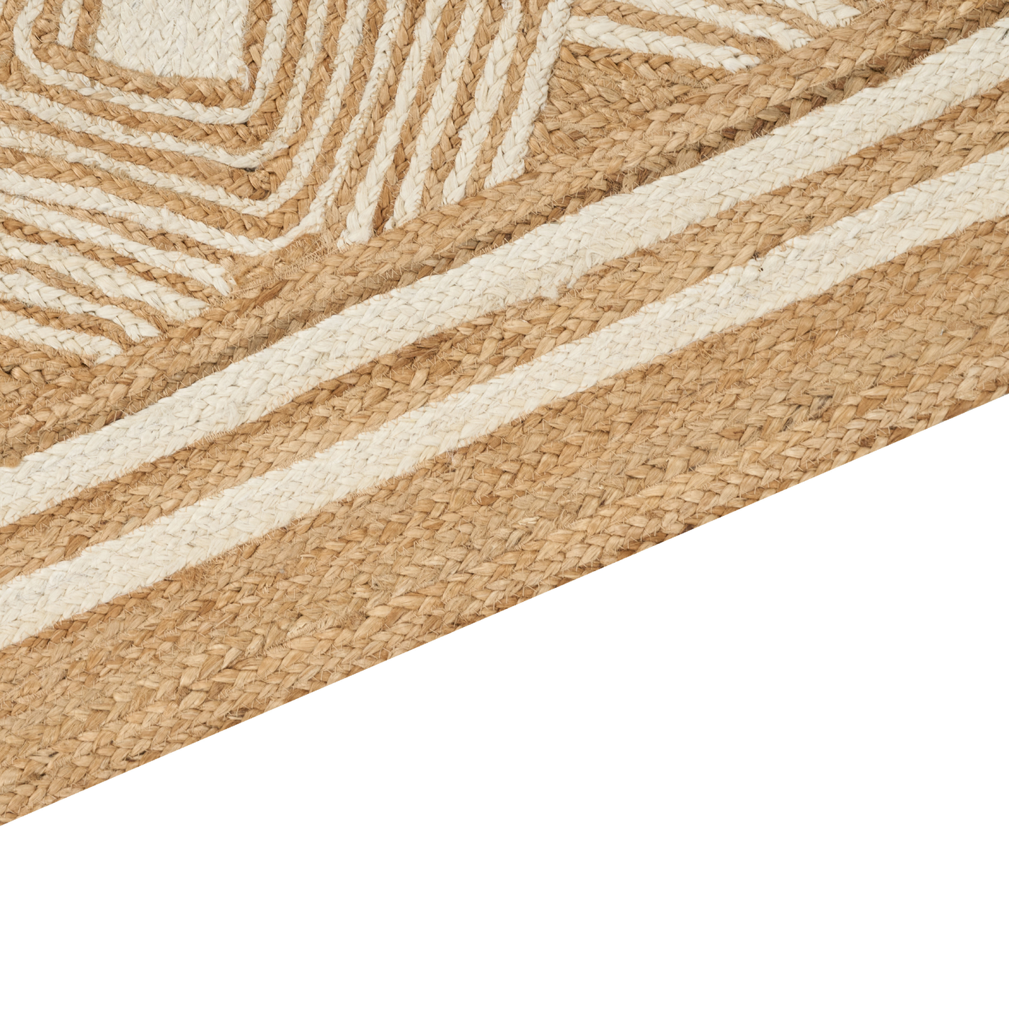 Teppich Jute beige 300 x 400 cm geometrisches Muster Kurzflor MENGEN