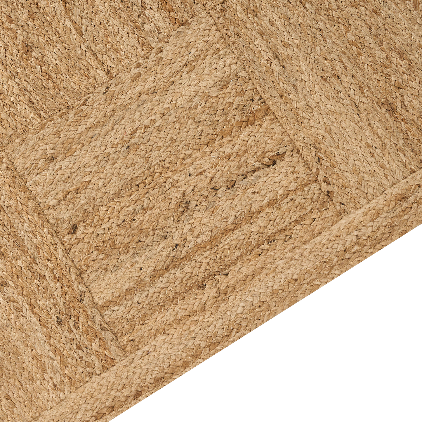 Teppich Jute beige 300 x 400 cm geometrisches Muster Kurzflor ESENTEPE