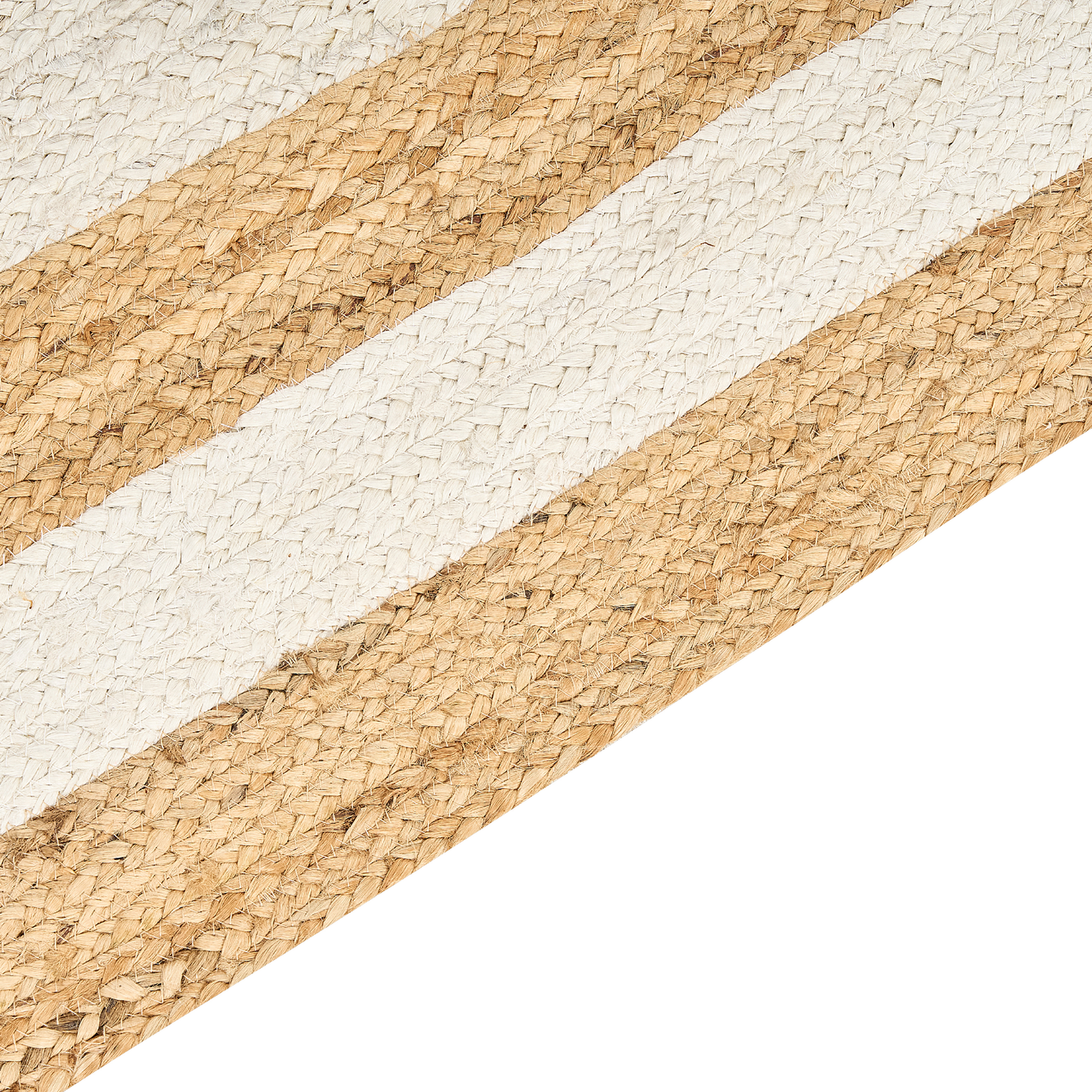 Teppich Jute beige 160 x 230 cm geometrisches Muster Kurzflor GEMEREK