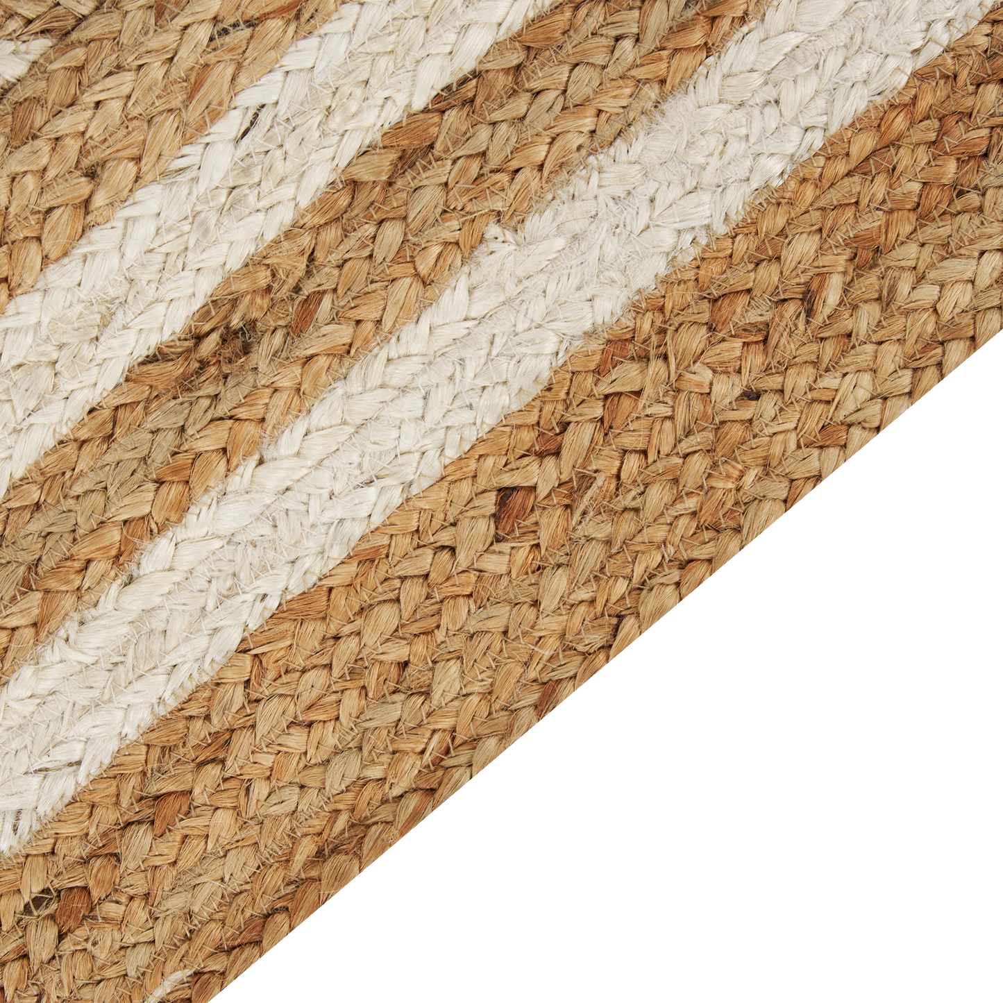 Teppich Jute beige 160 x 230 cm geometrisches Muster Kurzflor MENGEN