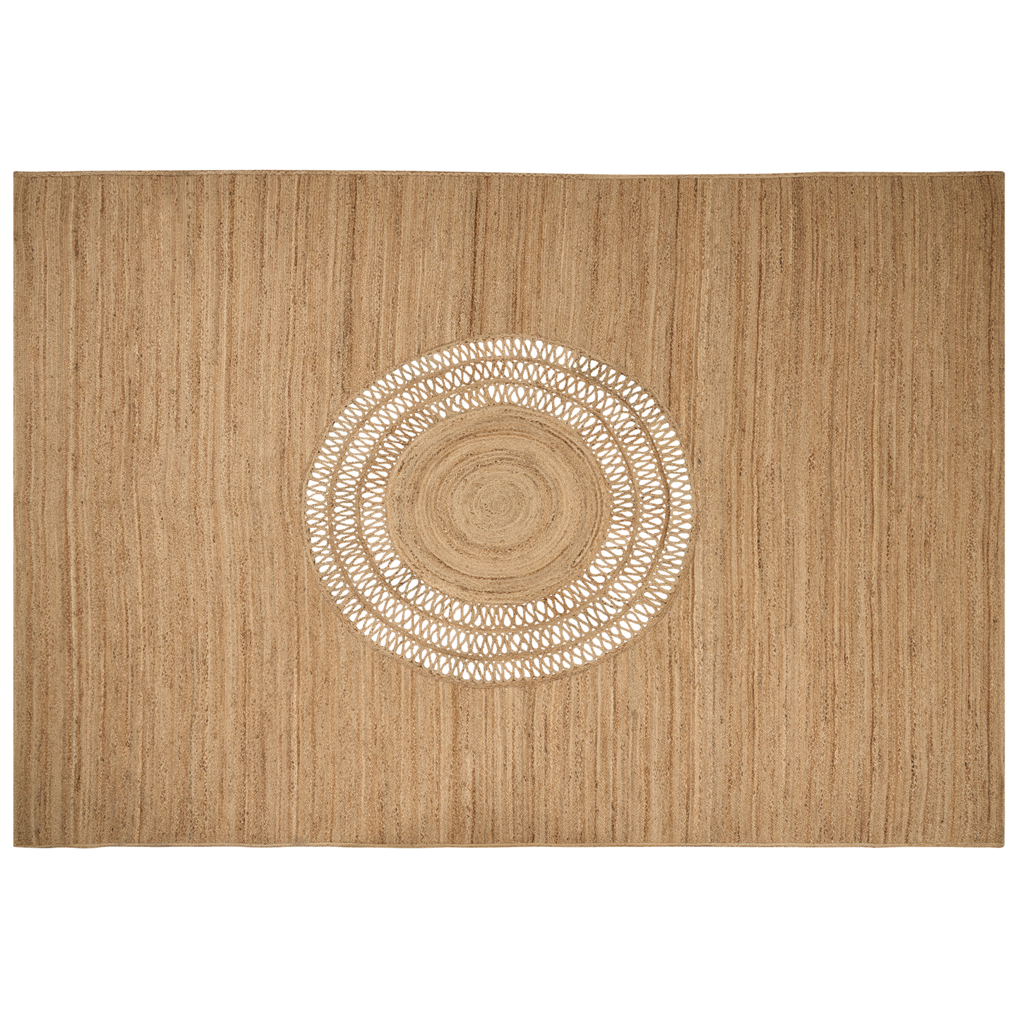 Teppich Jute beige 160 x 230 cm geometrisches Muster Kurzflor BOGAZOREN