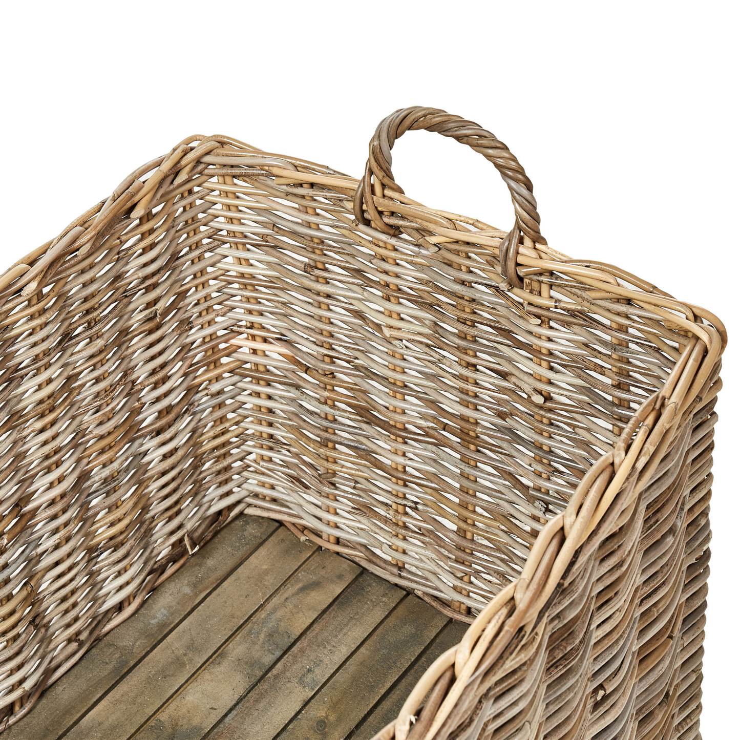 Aufbewahrungsbox mit Rollen Rattan naturfarben 2er Set KITIM