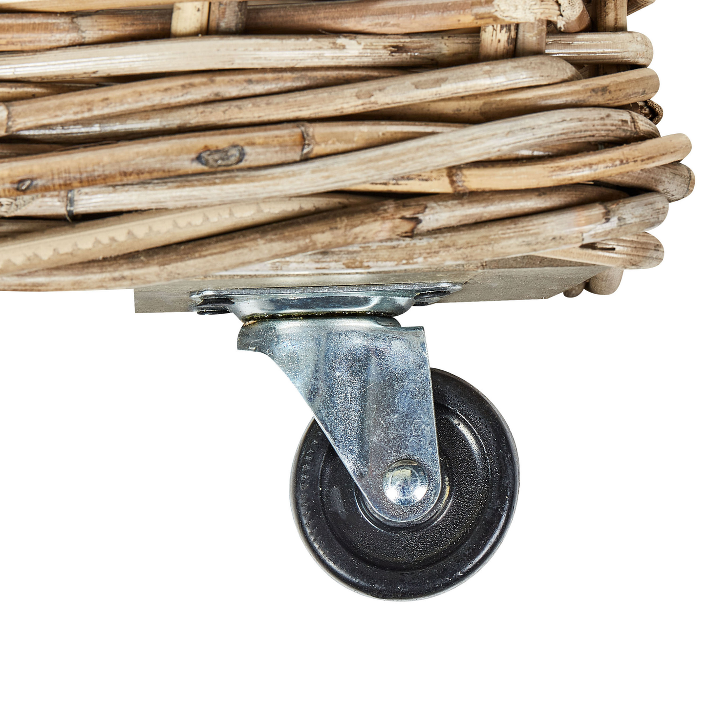 Aufbewahrungsbox mit Rollen Rattan naturfarben 2er Set KITIM