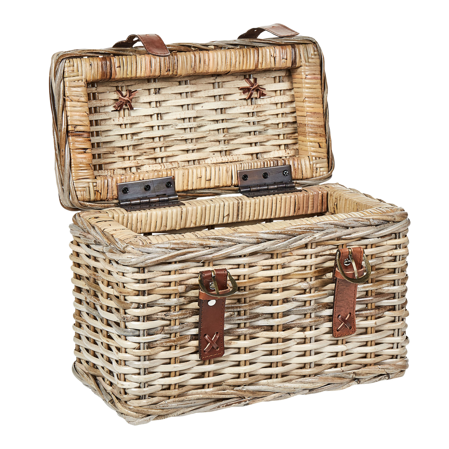 Aufbewahrungsbox mit Deckel Rattan naturfarben 2er Set IRBID