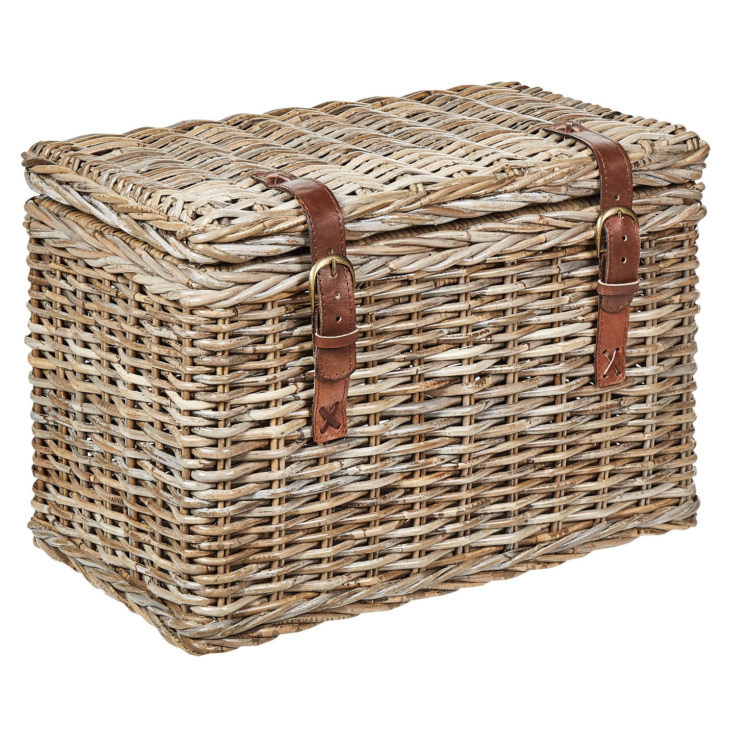 Aufbewahrungsbox mit Deckel Rattan naturfarben 2er Set IRBID