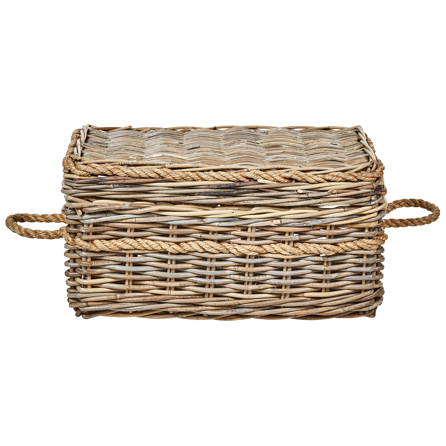 Aufbewahrungsbox mit Deckel Rattan naturfarben 3er Set GERASA
