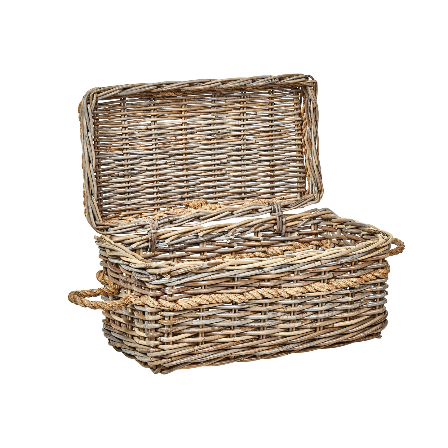 Aufbewahrungsbox mit Deckel Rattan naturfarben 3er Set GERASA
