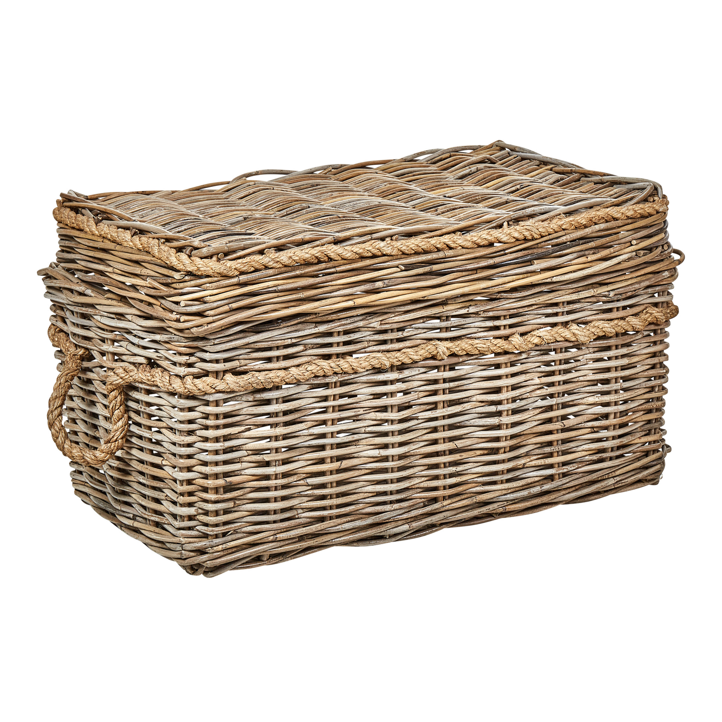Aufbewahrungsbox mit Deckel Rattan naturfarben 3er Set GERASA