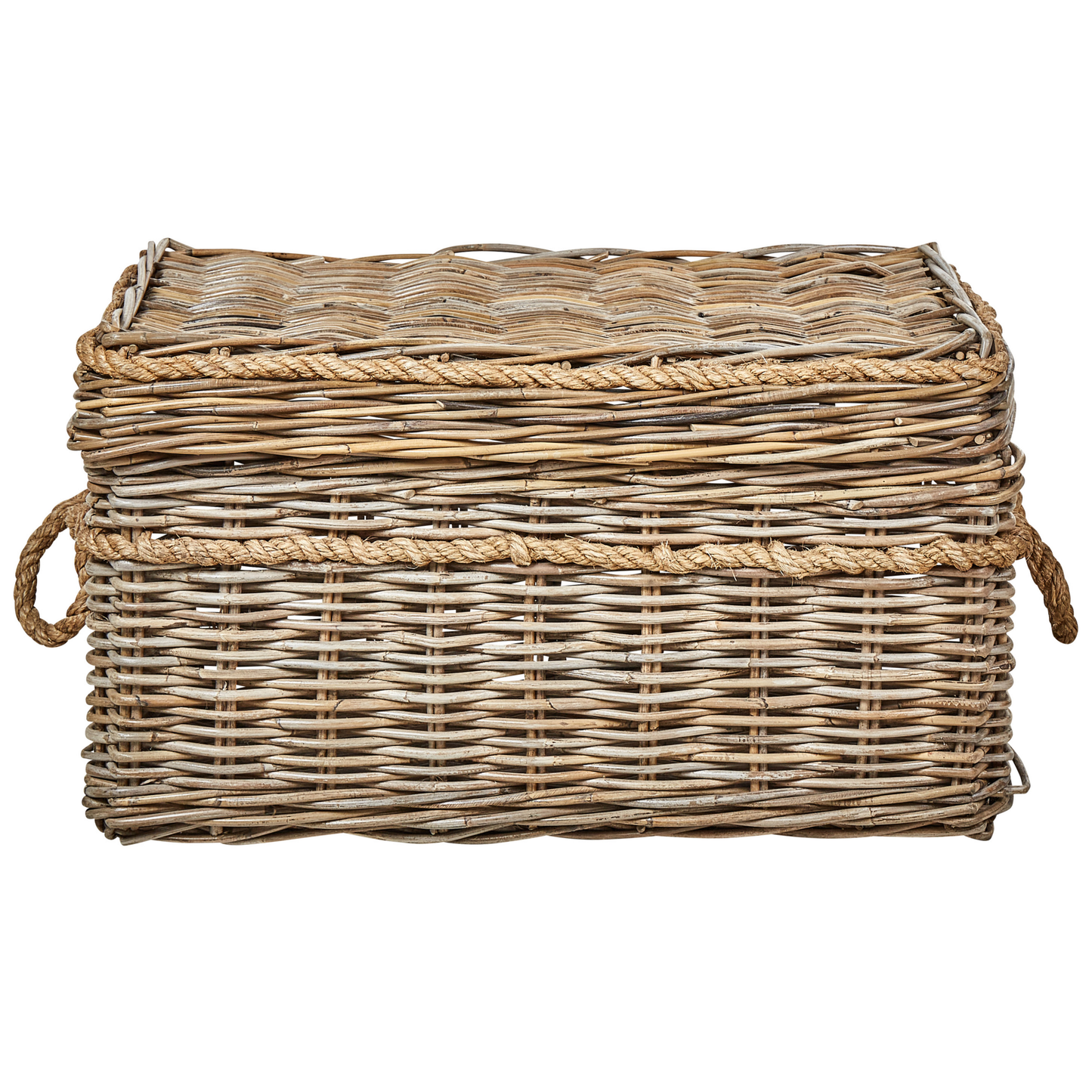 Aufbewahrungsbox mit Deckel Rattan naturfarben 3er Set GERASA