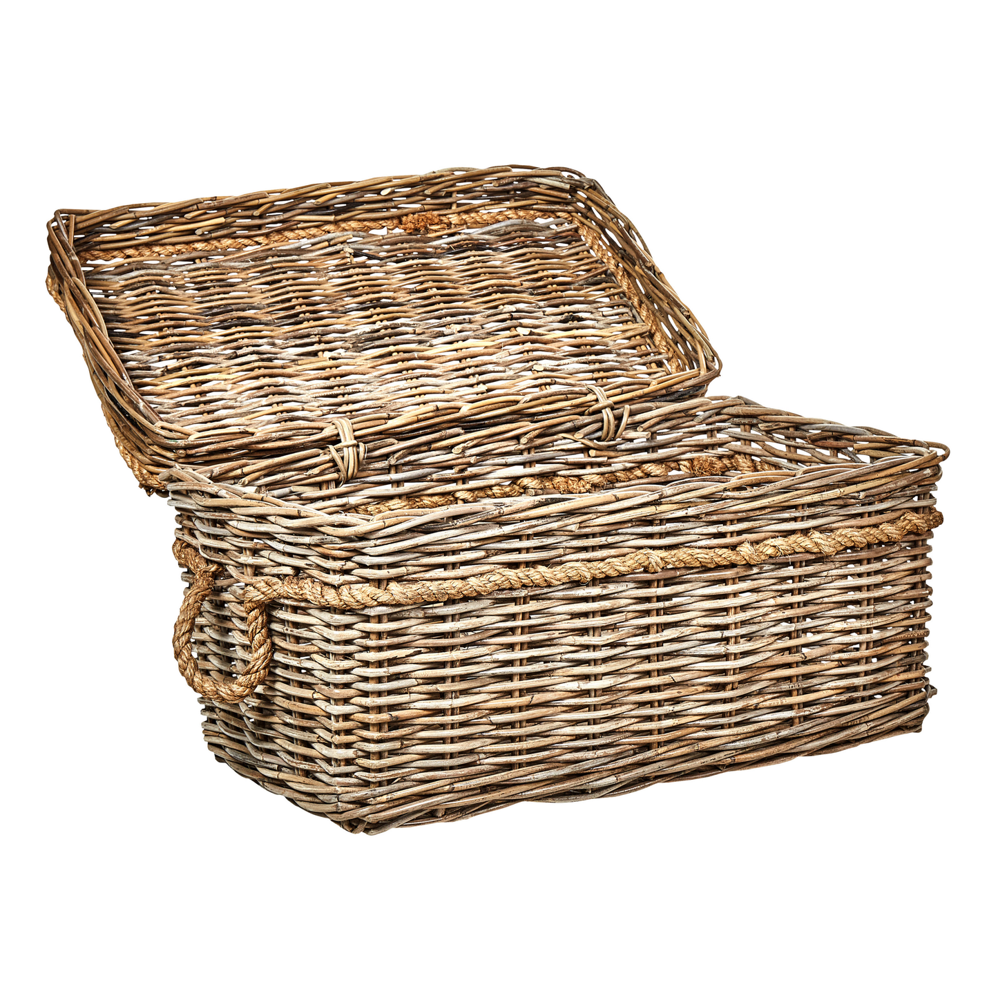 Aufbewahrungsbox mit Deckel Rattan naturfarben 3er Set GERASA