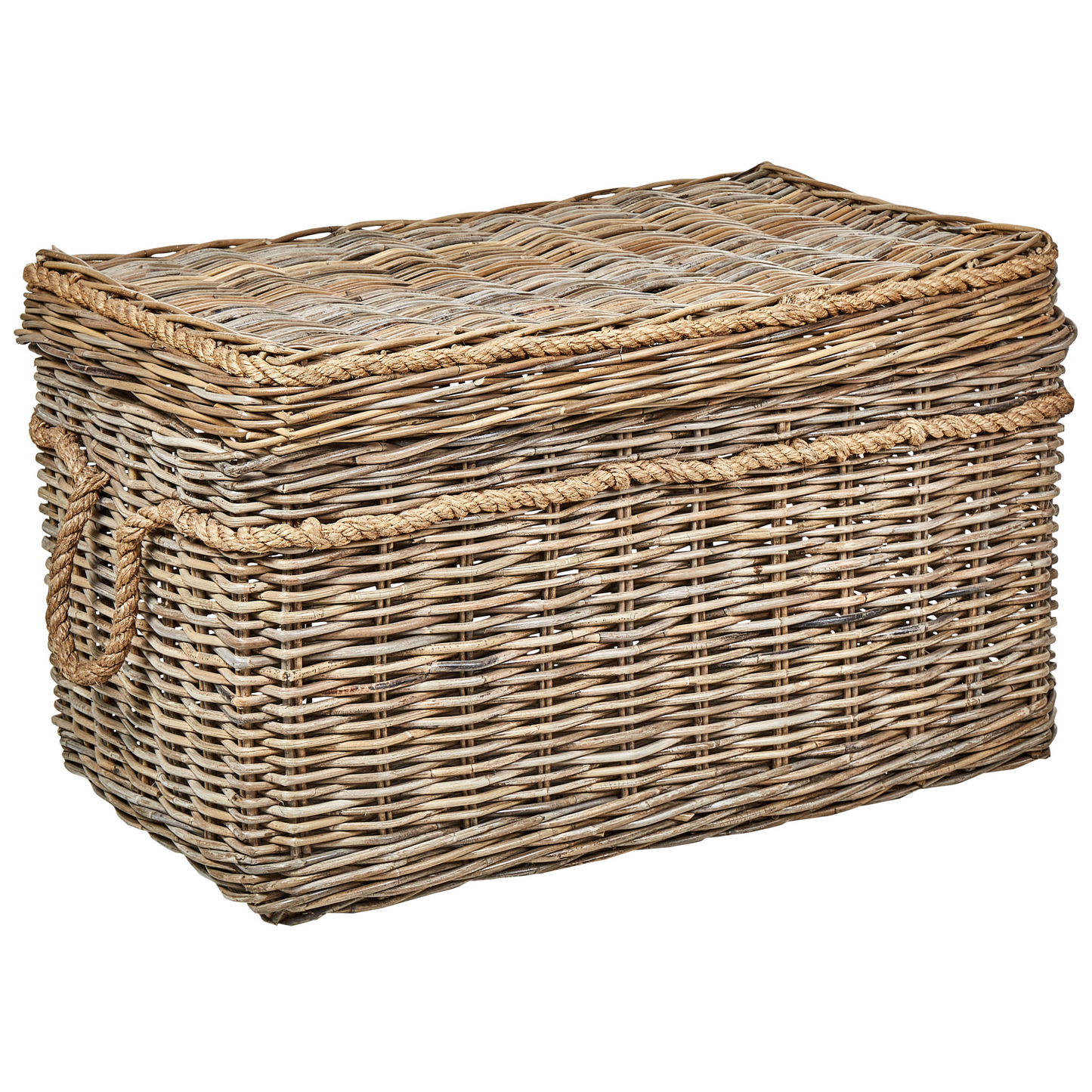 Aufbewahrungsbox mit Deckel Rattan naturfarben 3er Set GERASA