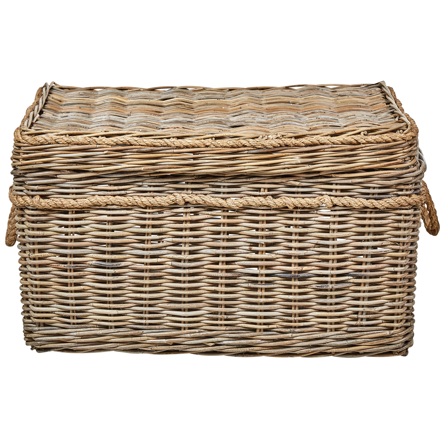 Aufbewahrungsbox mit Deckel Rattan naturfarben 3er Set GERASA