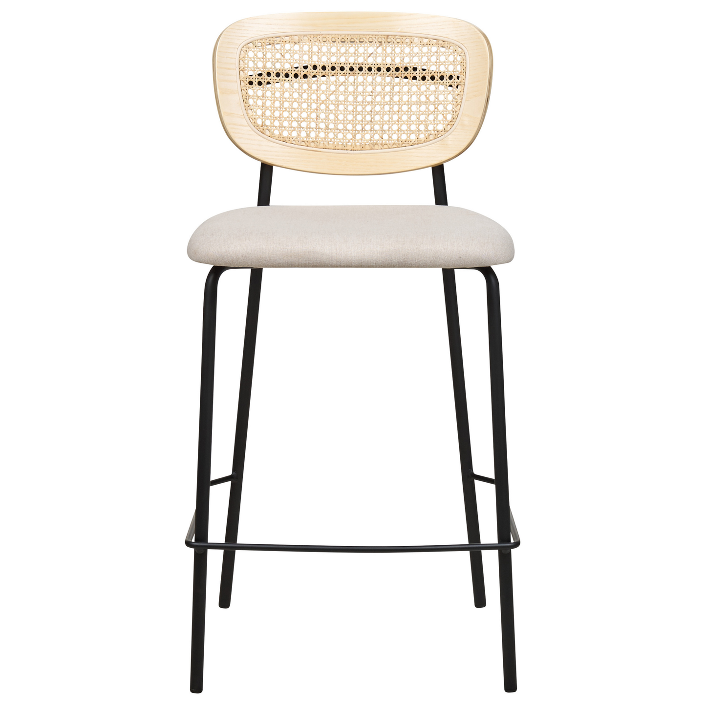 Set mit 2 Barstühlen MAYETTA Rattan Hellbeige