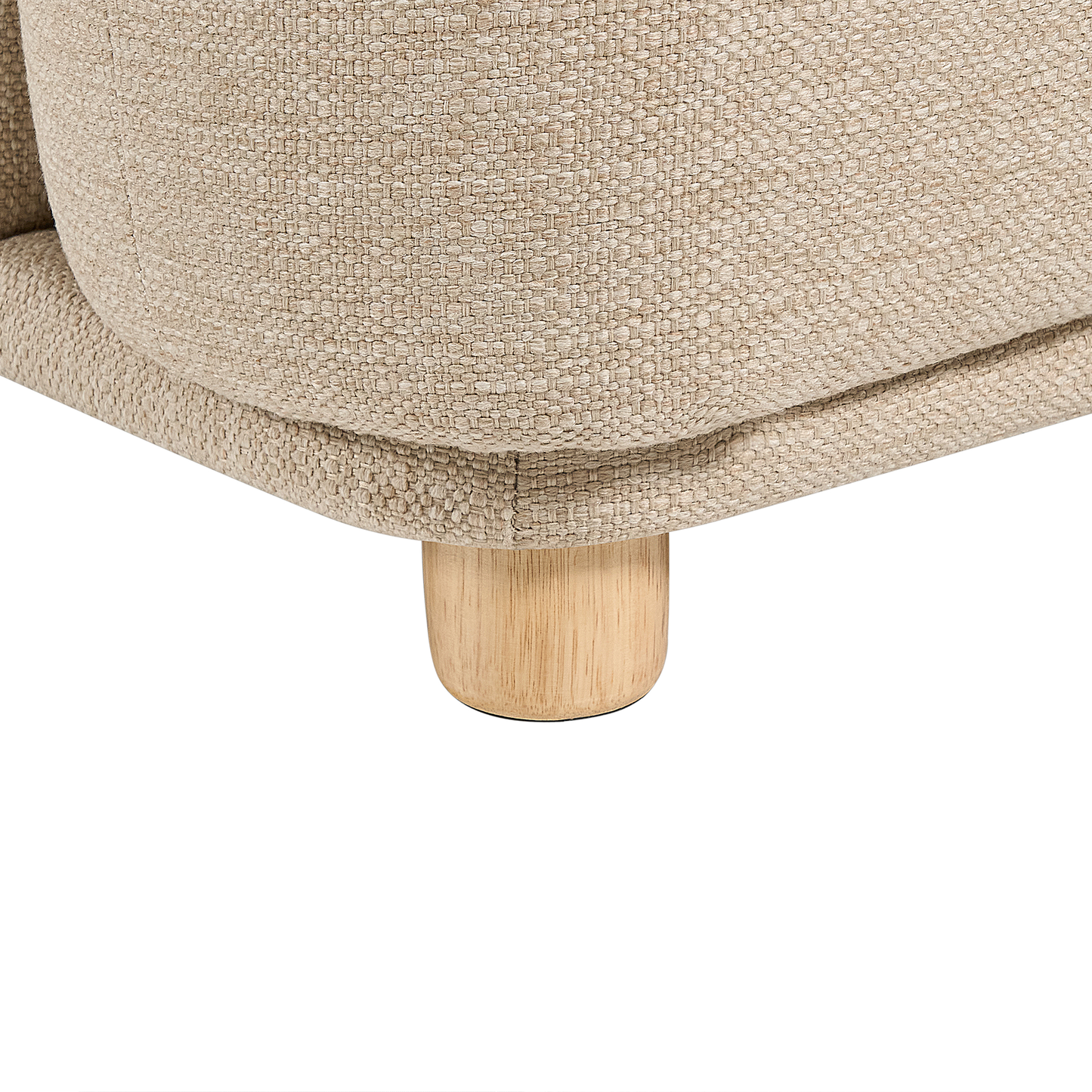 3-Sitzer Sofa Stoff hellbeige mit Kissen LUVOS