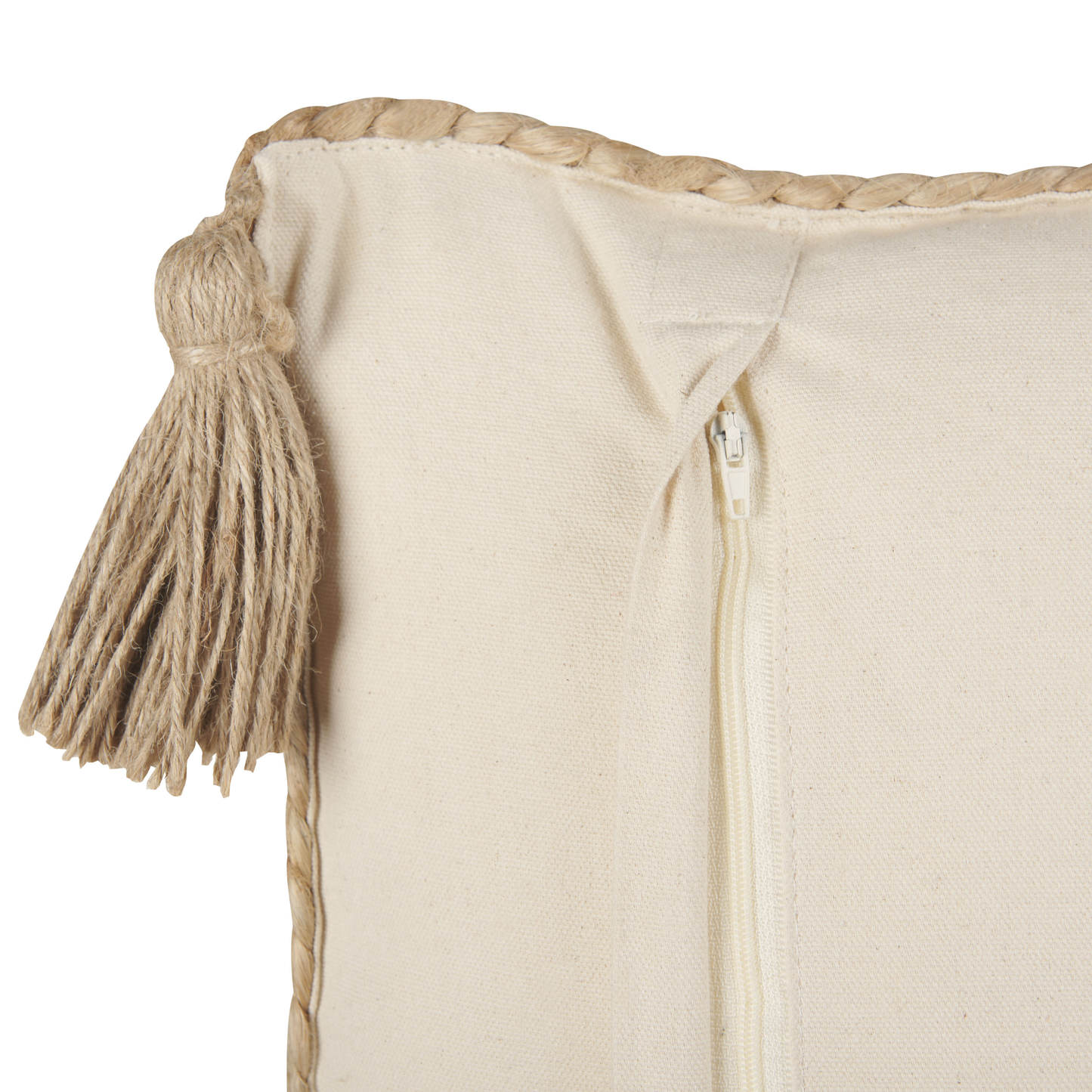 Dekokissen Jute beige mit Quasten 30 x 50 cm SIUM
