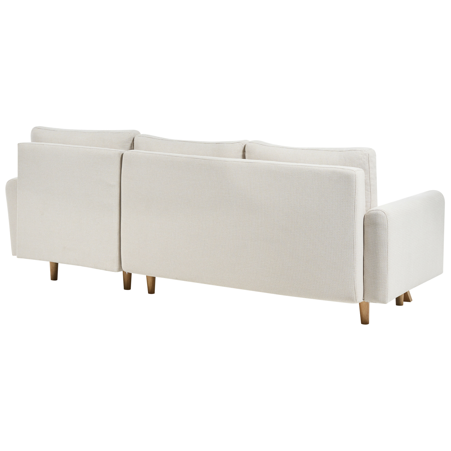 3-Sitzer Ecksofa hellbeige linksseitig mit Schlaffunktion Stauraum SIRO