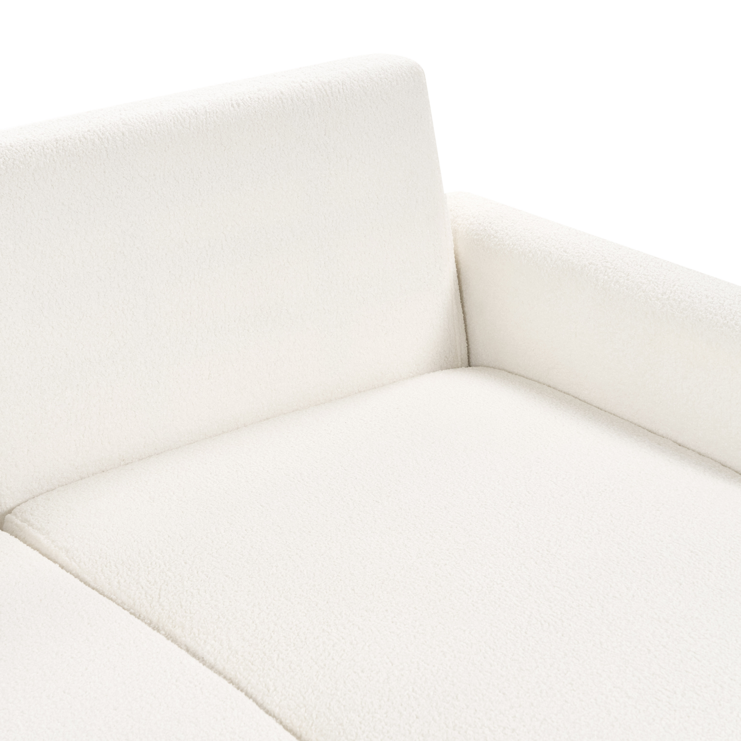 3-Sitzer Ecksofa Bouclé cremeweiss linksseitig mit Schlaffunktion Stauraum SIRO