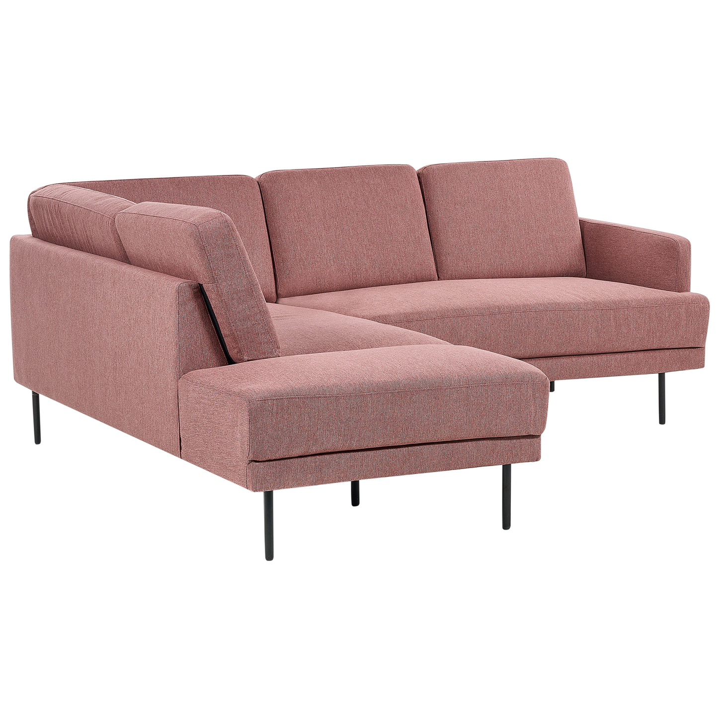 4-Sitzer Ecksofa rosa rechtsseitig BREDA
