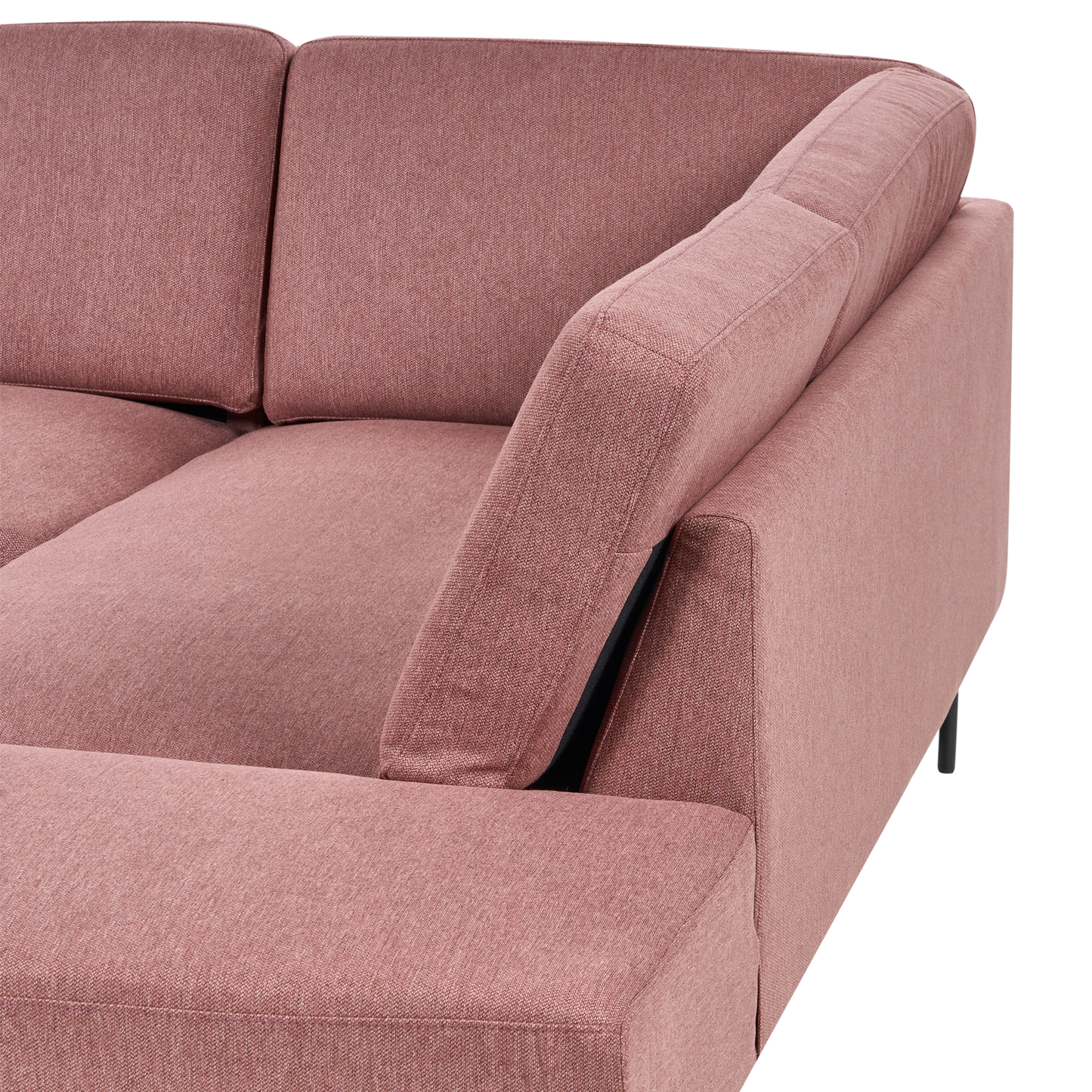 4-Sitzer Ecksofa rosa linksseitig BREDA