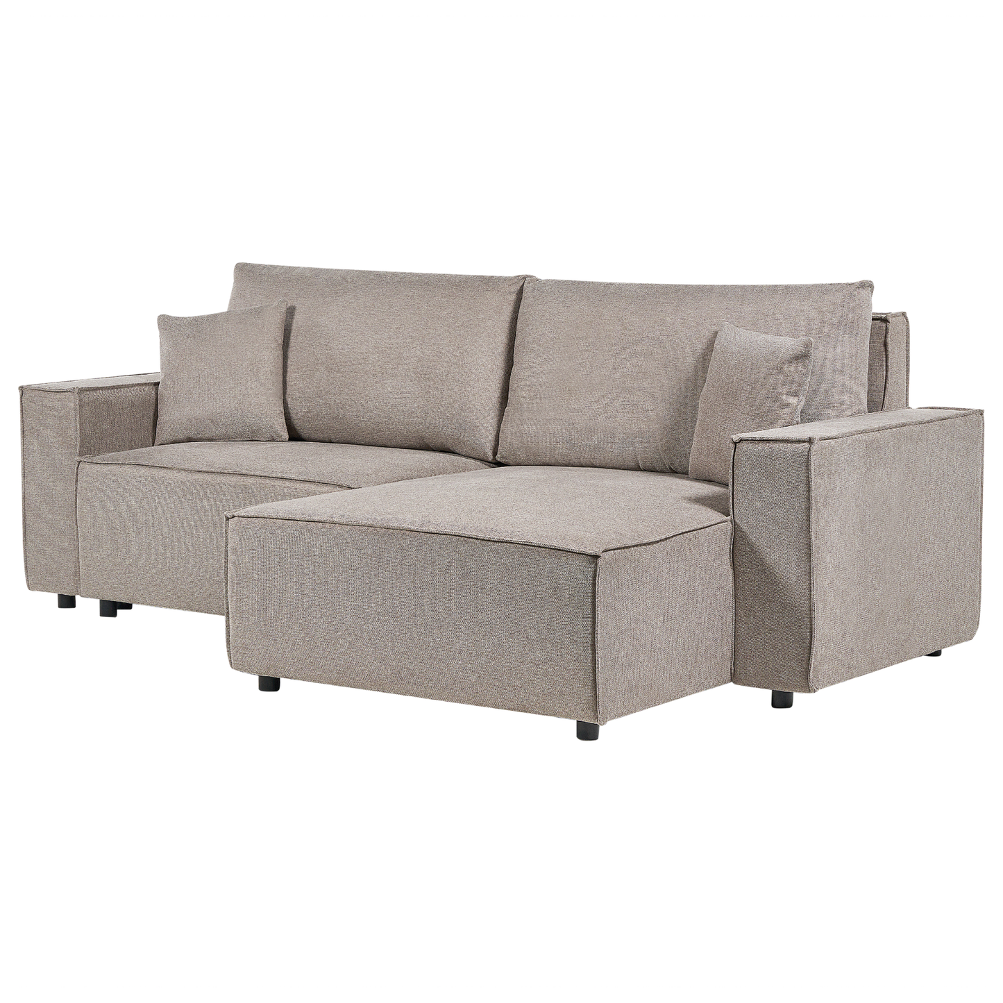 3-Sitzer Ecksofa taupe linksseitig mit Schlaffunktion Stauraum KARILA