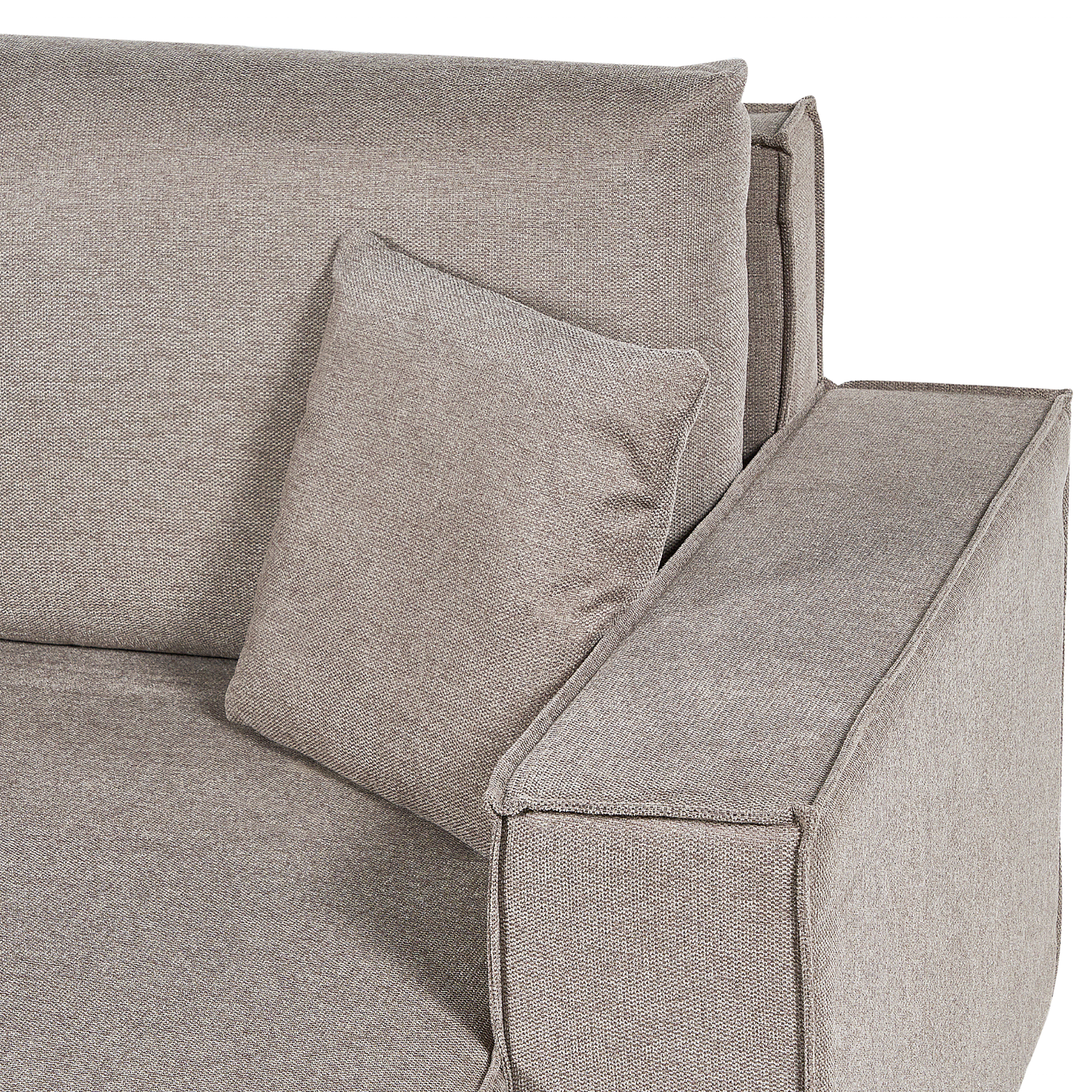 3-Sitzer Ecksofa taupe linksseitig mit Schlaffunktion Stauraum KARILA