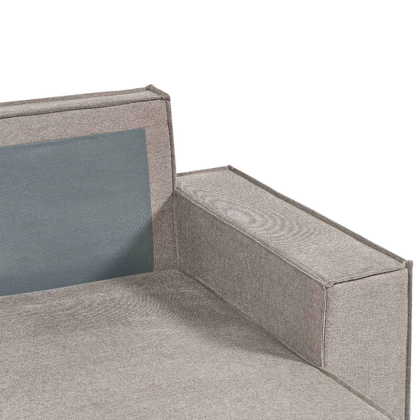 3-Sitzer Ecksofa taupe linksseitig mit Schlaffunktion Stauraum KARILA